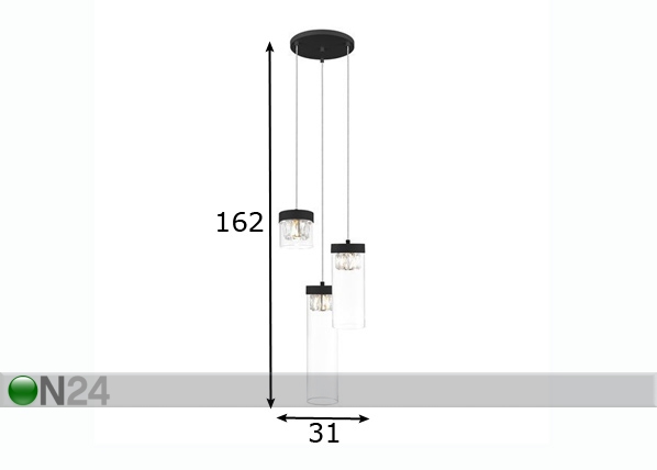 Подвесной светильник Gem Black Ø 31 см размеры