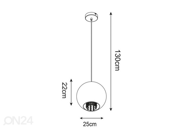 Подвесной светильник Ivia Ø 25 см размеры