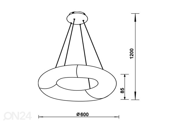 Подвесной светильник Lima LED Ø 60 см размеры