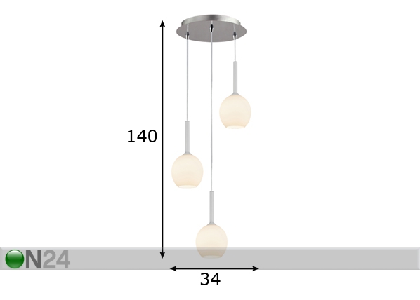 Подвесной светильник Monic White 3B размеры