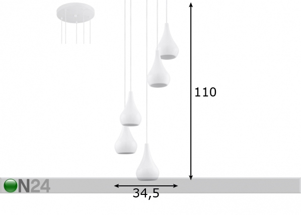 Подвесной светильник Nibbia размеры