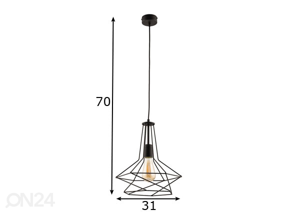 Подвесной светильник Oro Black Ø 31 см размеры