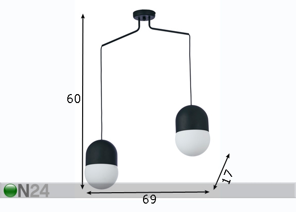 Подвесной светильник Pula 2 размеры