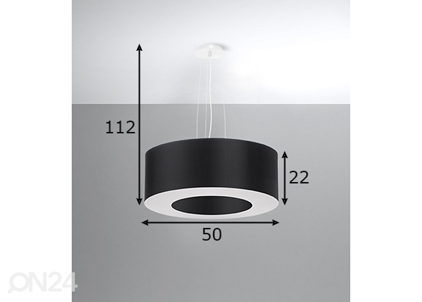 Подвесной светильник Saturno 50 cm, черный размеры