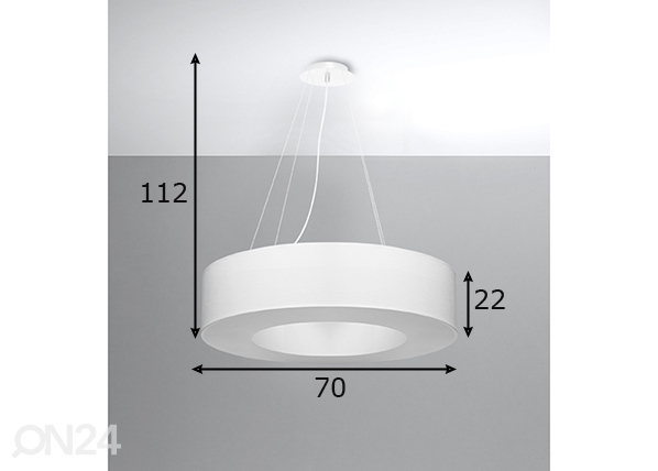 Подвесной светильник Saturno 70 cm, белый размеры