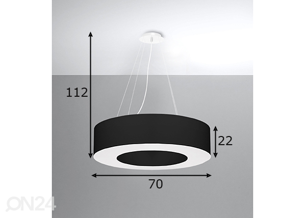 Подвесной светильник Saturno 70 cm, черный размеры