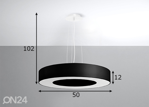 Подвесной светильник Saturno slim 50 cm, черный размеры