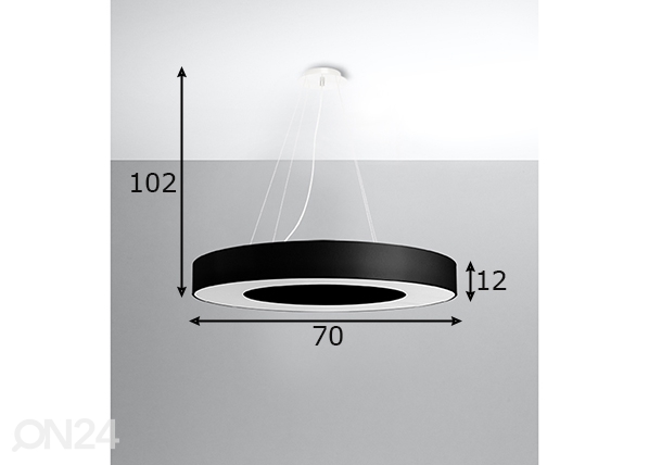 Подвесной светильник Saturno slim 70 cm, черный размеры