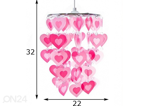 Подвесной светильник для детской комнаты Сердца размеры