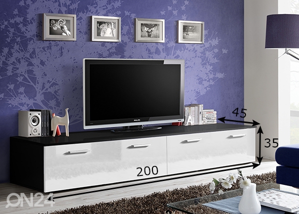 Подставка под ТВ Duo, чёрный/белый размеры