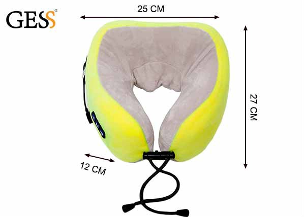 Подушка для путешествий с функцией массажа GESS uTravel, желтая размеры