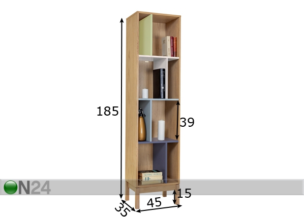 Полка Abbey Wood Offset Bookcase размеры