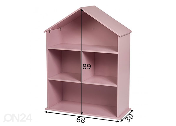 Полка Дом, розовая размеры