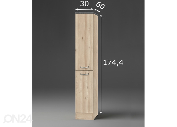 Полувысокий выдвижной кухонный шкаф Elba 30 cm размеры