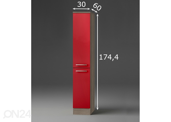Полувысокий выдвижной кухонный шкаф Imola 30 cm размеры