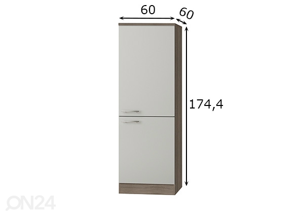Полувысокий кухонный шкаф Arta 60 cm размеры