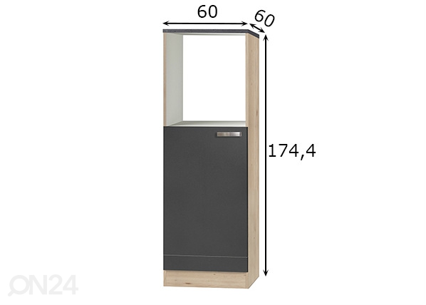 Полувысокий кухонный шкаф Udine 60 cm размеры