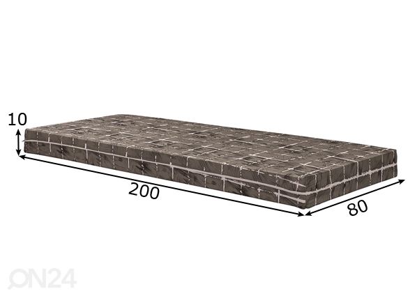 Поролоновый матрас в рулоне 80x200x10 cm размеры