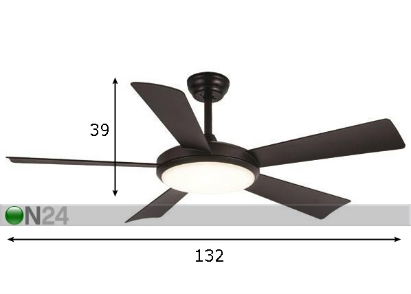 Потолочный вентилятор/светильник 38 Вт размеры