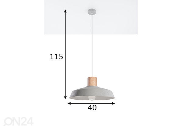 Потолочный светильник Afra, серый размеры