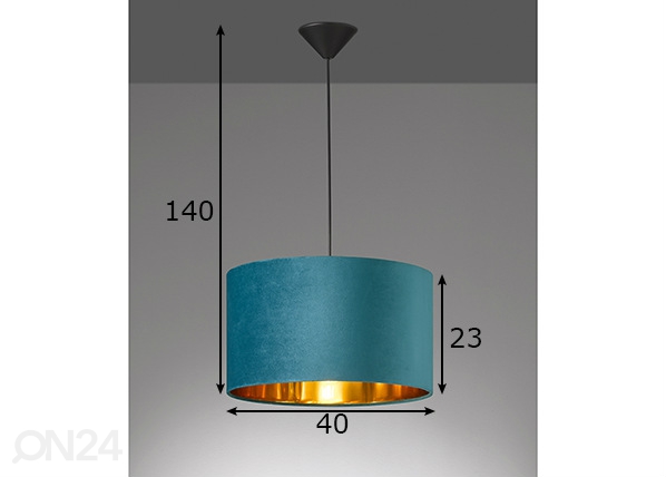 Потолочный светильник Aura, бирюзовый размеры