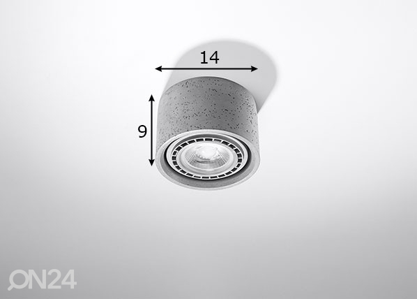 Потолочный светильник Basic 1, серый размеры