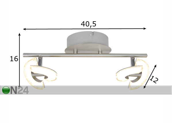 Потолочный светильник Bern 2 LED размеры