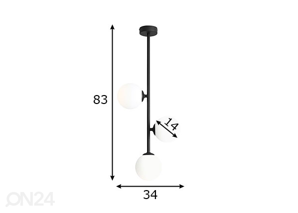 Потолочный светильник Libra, черный/ белый размеры