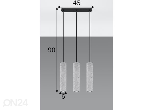 Потолочный светильник Luvo, серый размеры