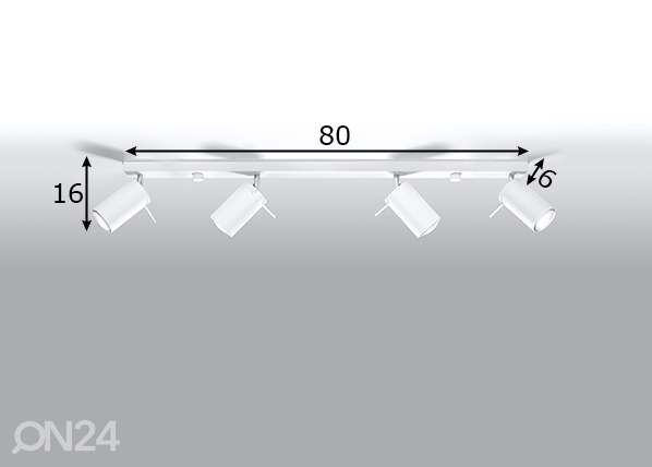 Потолочный светильник Ring 4L, белый размеры