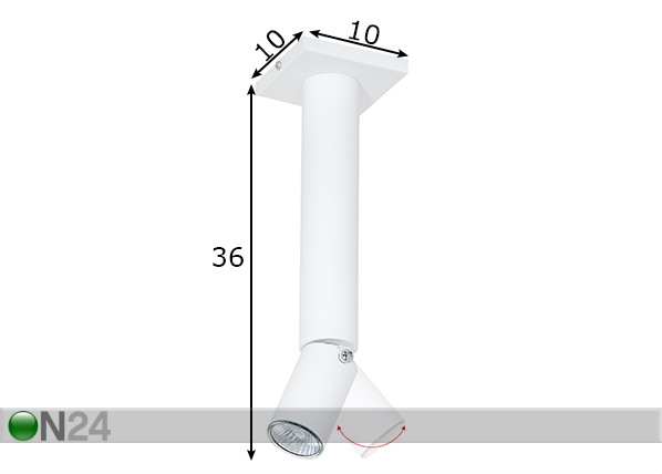 Потолочный светильник Slim II размеры