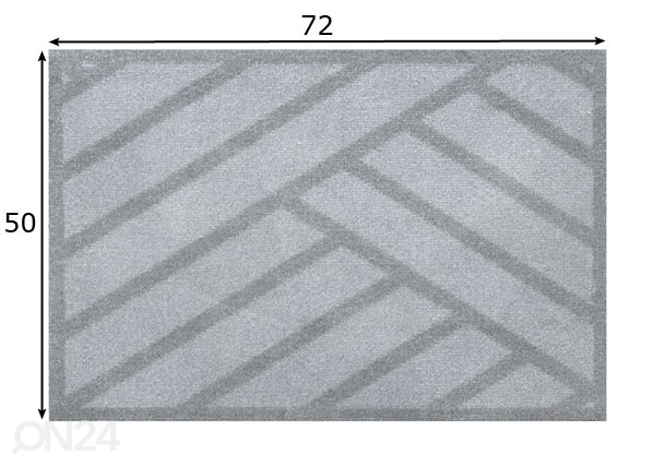 Придверный коврик Rayas grey 50x72 см размеры