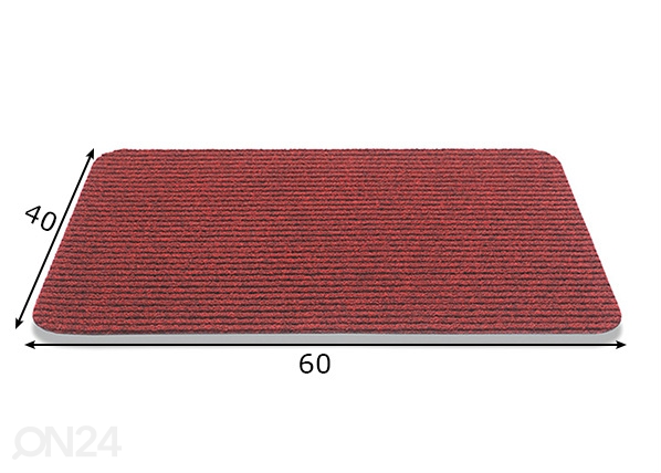 Придверный коврик Renox 40x60 см, красный размеры