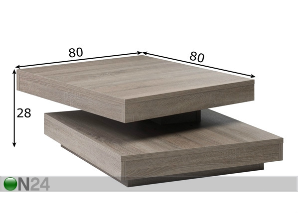 Придиванный столик Flecto размеры