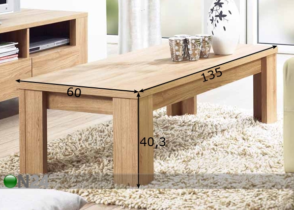 Придиванный столик Koll 60x135 см размеры