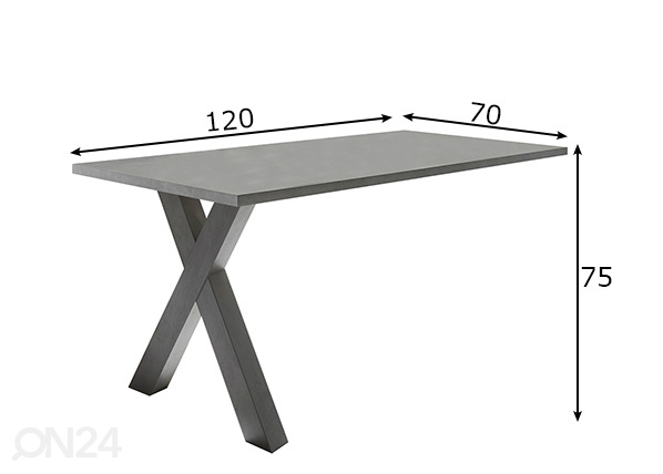 Прикрепляемый рабочий стол Mister Office X 120 cm размеры