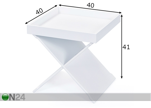 Приставной / сервировочный столик Egon 40x40 cm размеры