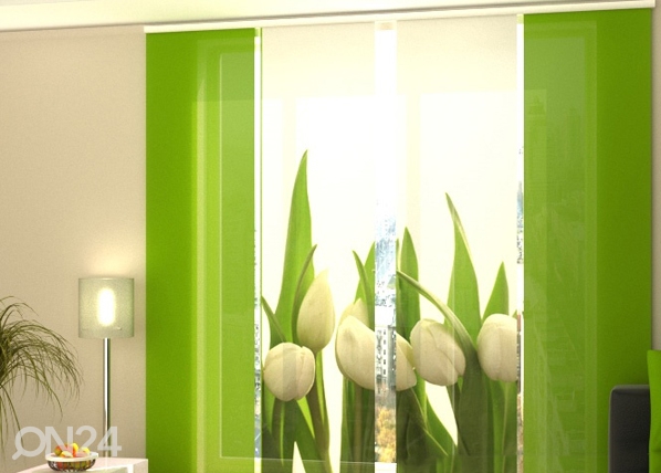 Просвечивающая панельная штора White Tulips 240x240 см