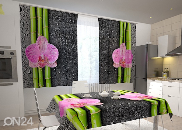 Просвечивающая штора Orchids and bamboo 2, 200x120 см