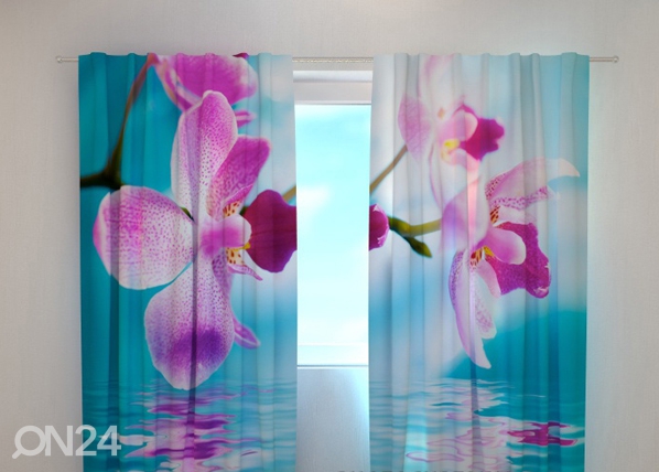 Просвечивающая штора Skyblue orchids 240x220 cm