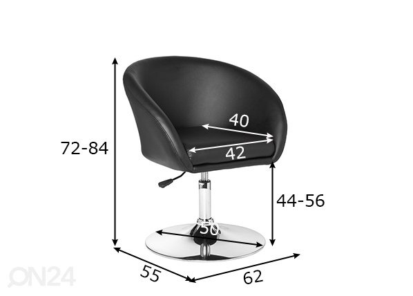 Рабочий / обеденный стул Lift, чёрный размеры