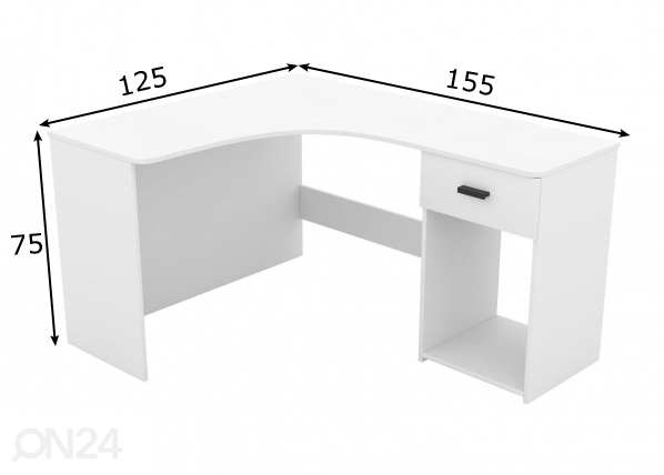 Рабочий стол 155x125 cm размеры