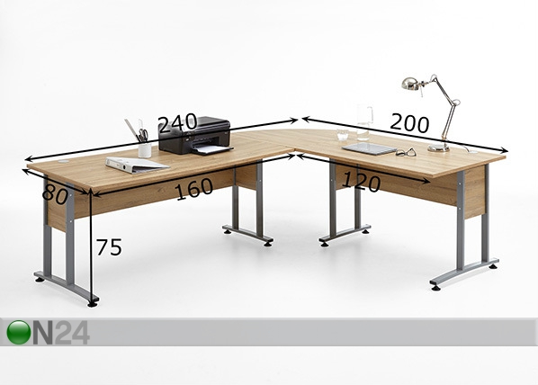 Рабочий стол Calvia 240x200 cm размеры