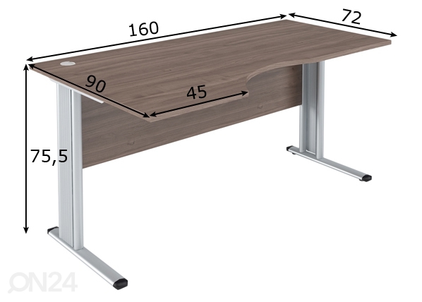 Рабочий стол Imago-M 160 cm размеры