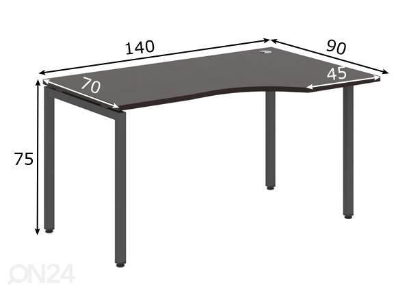 Рабочий стол Xten-S 140 cm размеры