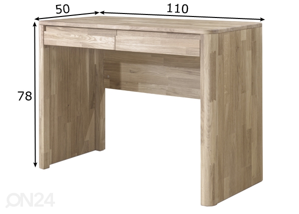 Рабочий стол из массива дуба Lausenne 110 размеры