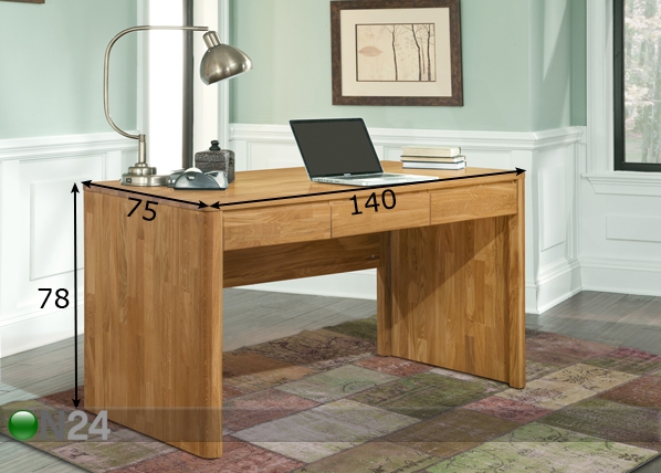 Рабочий стол из массива дуба Lausenne 140 размеры
