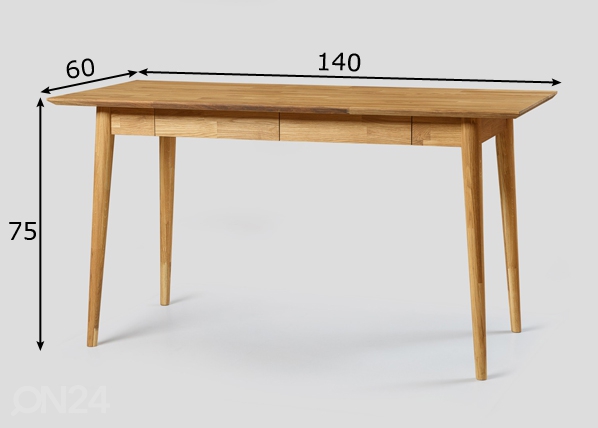 Рабочий стол из массива дуба Scan размеры