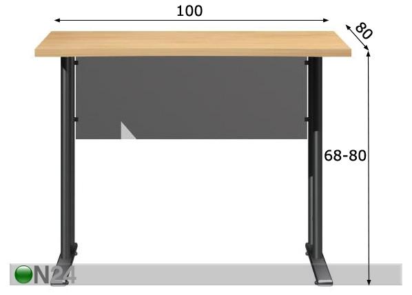 Рабочий стол с тумбой Profi размеры