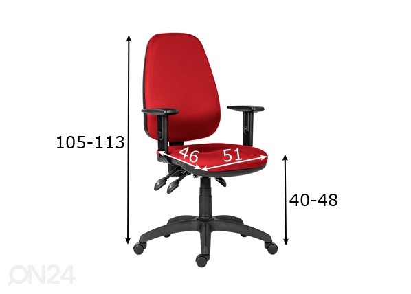 Рабочий стул Asyn D3, красный размеры